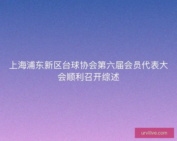 上海浦东新区台球协会第六届会员代表大会顺利召开综述