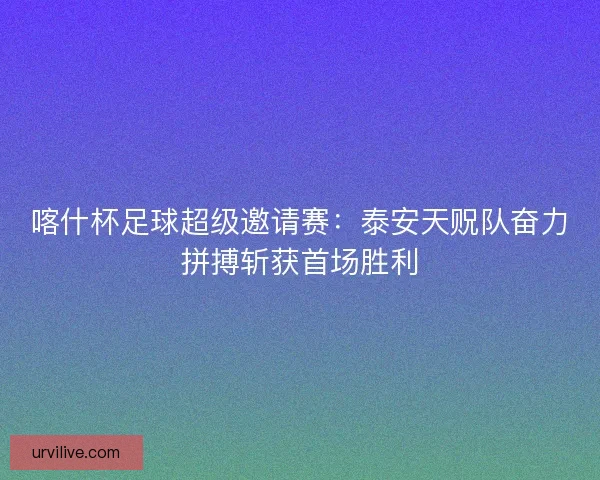 喀什杯足球超级邀请赛：泰安天贶队奋力拼搏斩获首场胜利